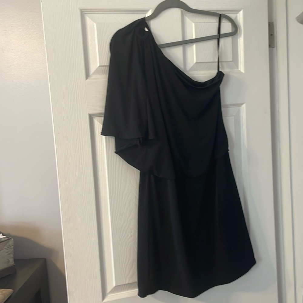 Black off the shoulder mini dress